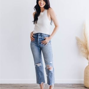 Pistola Cassie Crop Los Feliz Super High Waisted Jeans Size 28
